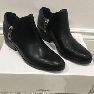 3.1 Phillip Lim $525 Alexa Leather Side Zip Ankle Bootie Boots Black 37 7 6.5